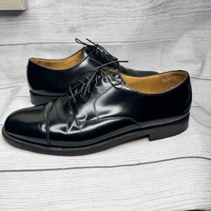 Cole Haan Size 12D Smooth Black Leather Lexington II Shoes C02701 Cap Toe Oxford